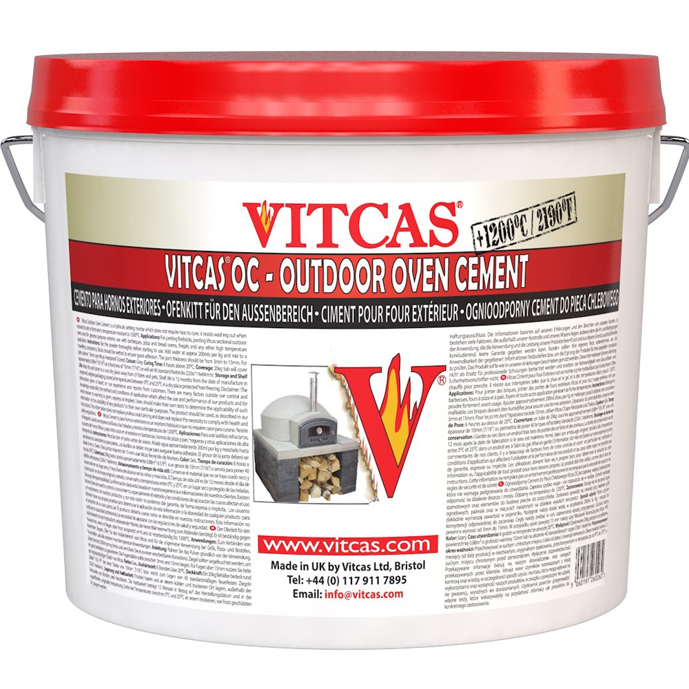 Vitcas Outdoor Oven Cement for compatible exterior refractory construction